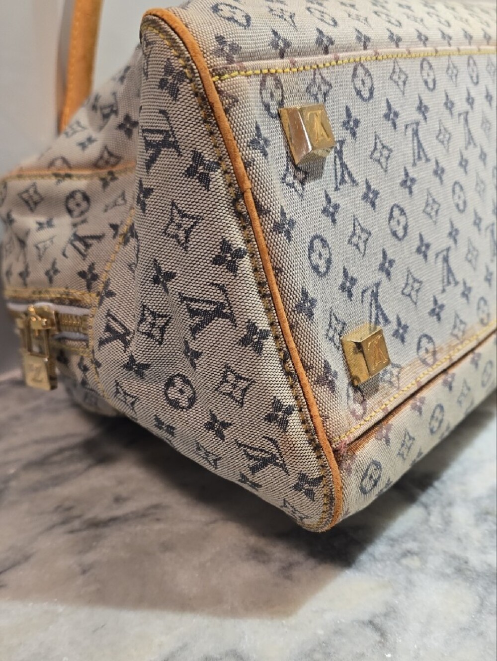 Louis Vuitton Mini Lin Marie Satchel with Tan Leather Trim - Picture 11 of 16